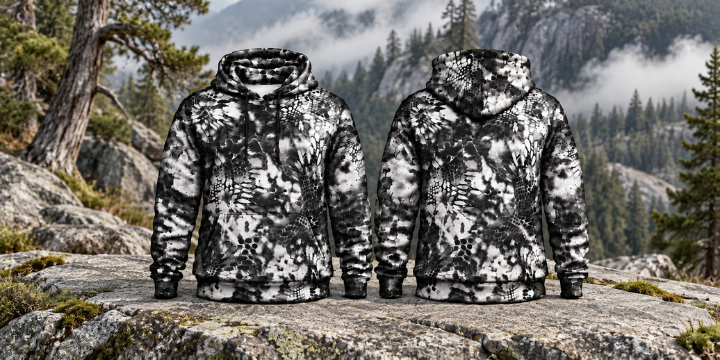 Black/ White Camo Hoodie