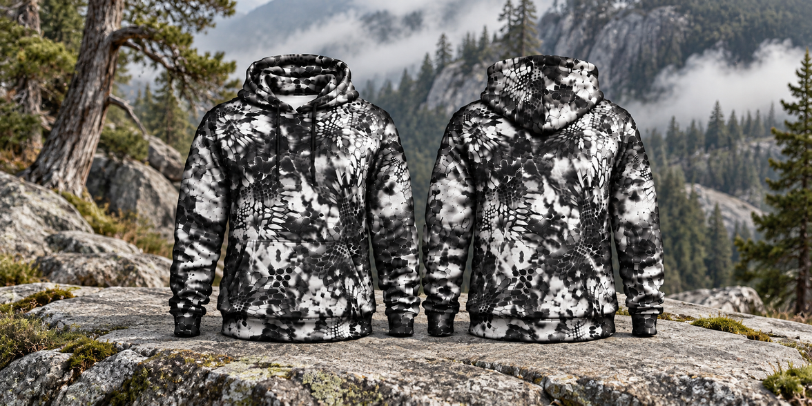 Black/ White Camo Hoodie