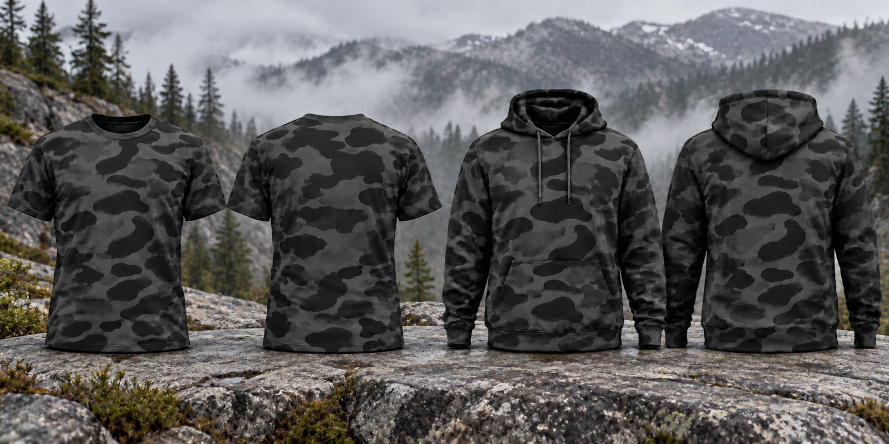 Shirt & Hoodie Combo (Black Sable Duck Camo)