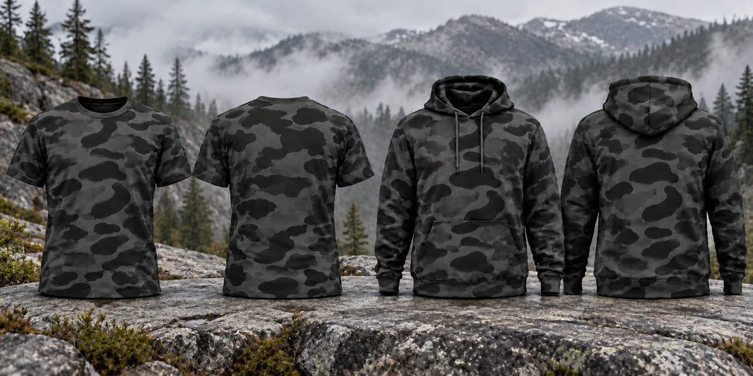 Shirt & Hoodie Combo (Black Sable Duck Camo)
