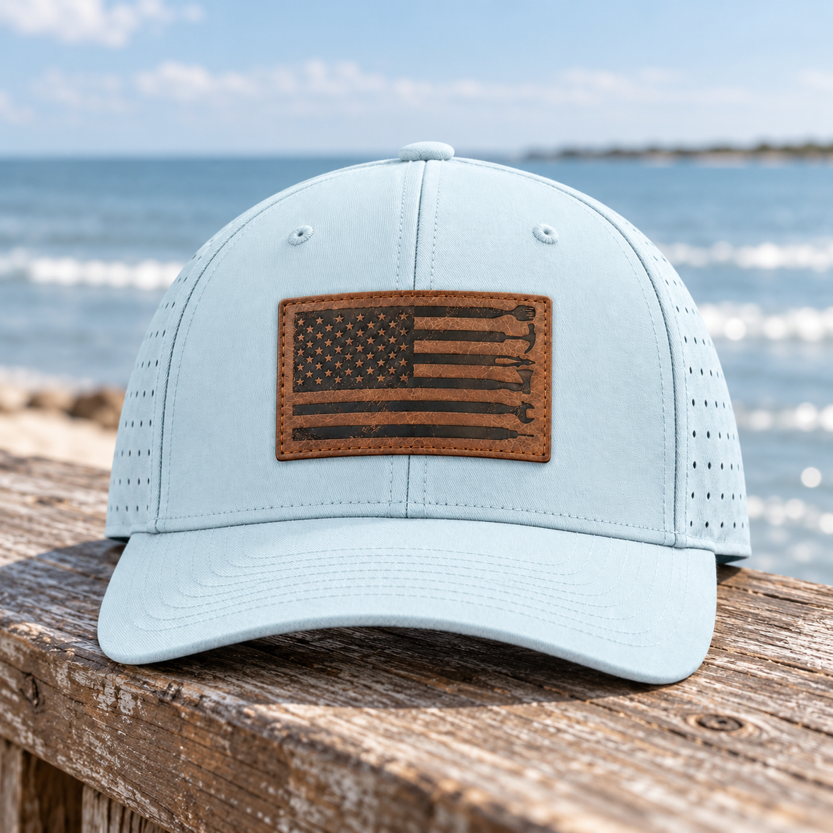 Richardson 632 Laser Performance R Flex Cap Soft Blue
