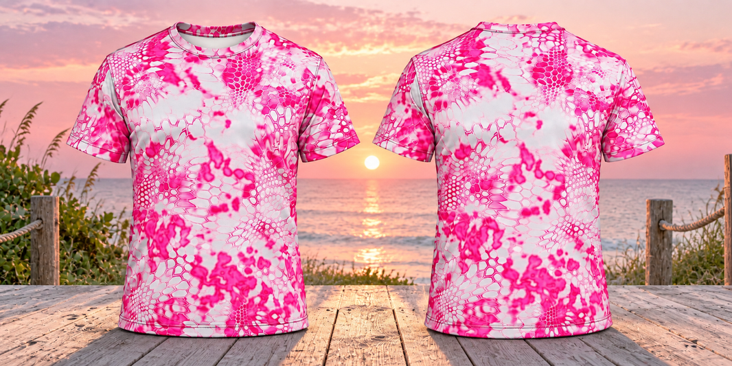 Hi Vis Pink/ White Camo Shirt