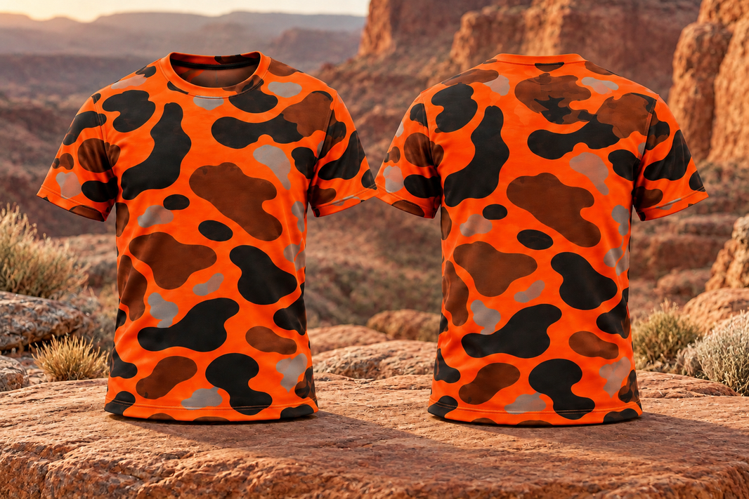 Orange Blaze Duck Camo Shirt