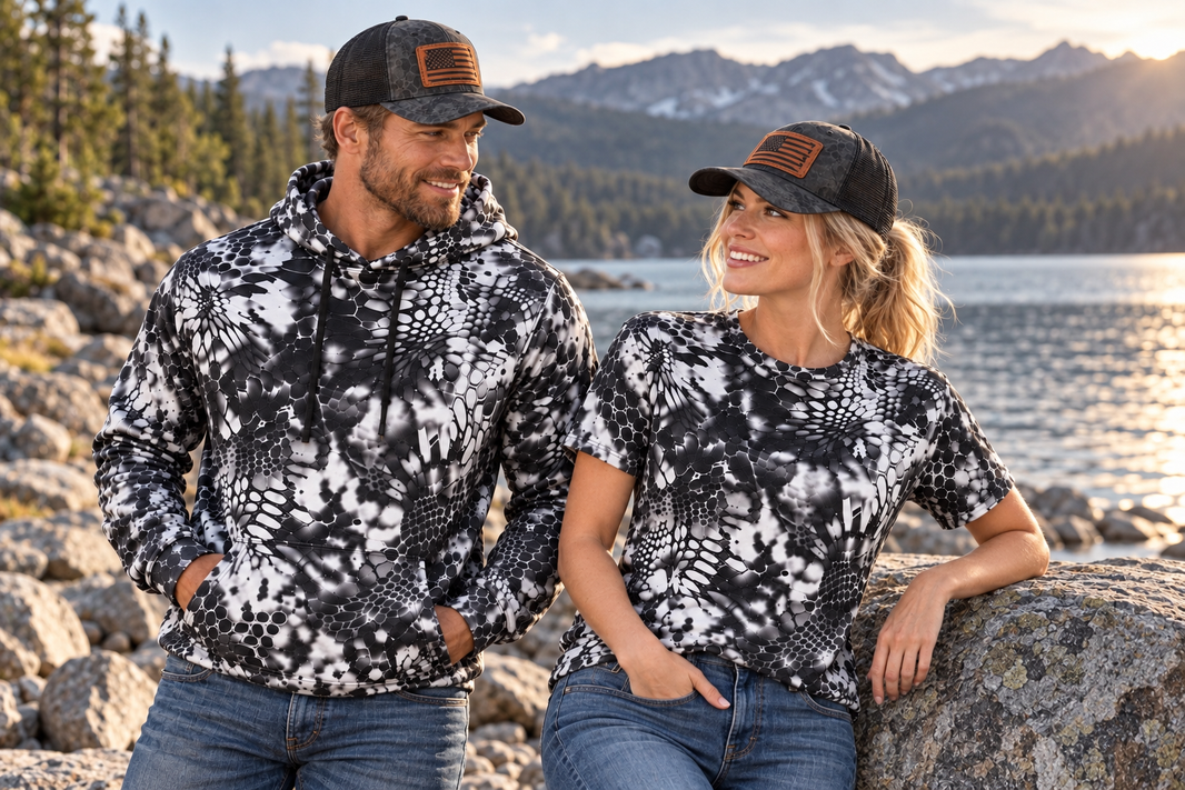 Black/ White Camo Shirt
