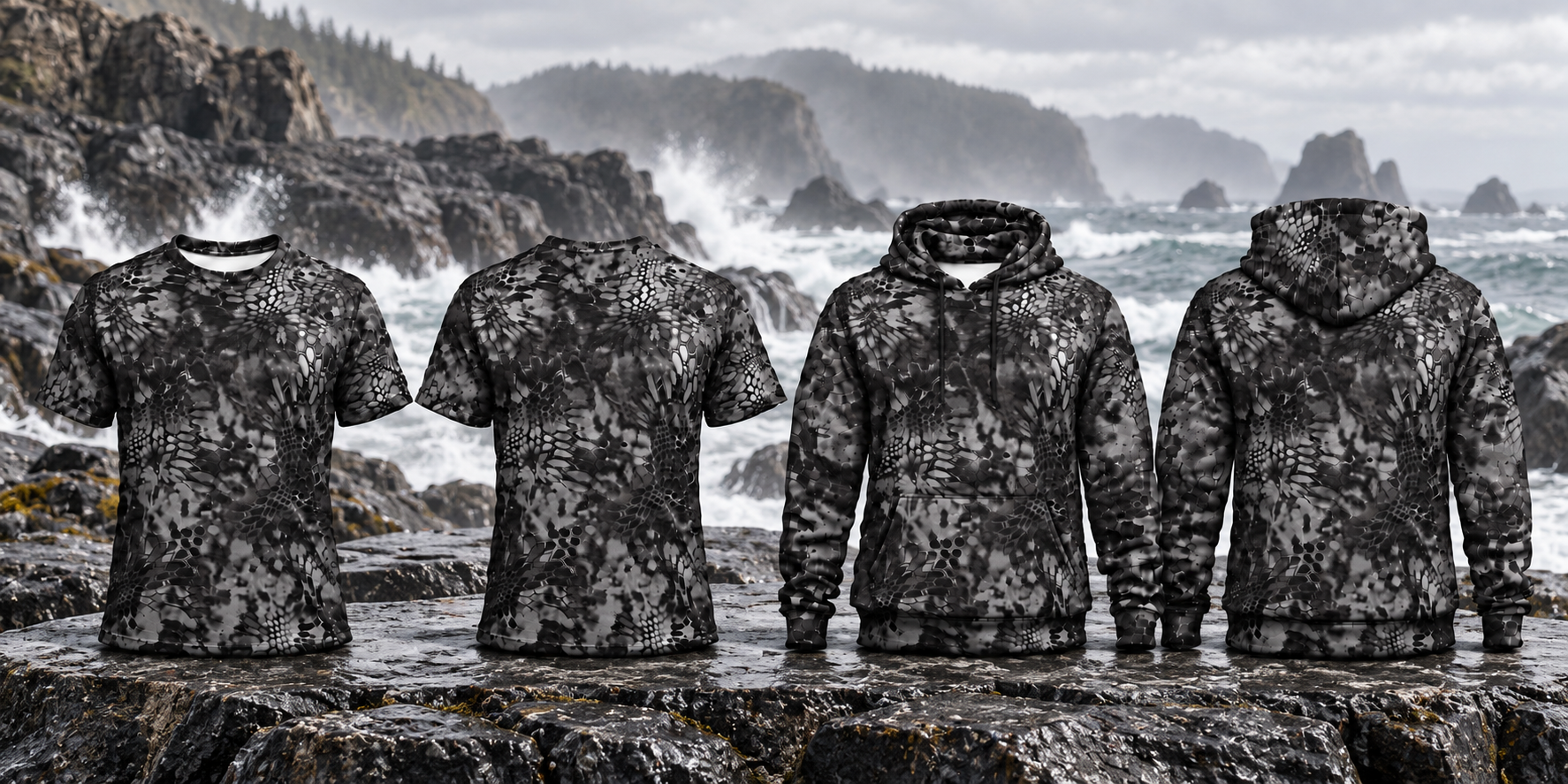 Shirt & Hoodie Combo (Charcoal Camo)