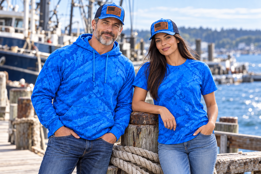 Reel Blue Camo Hoodie