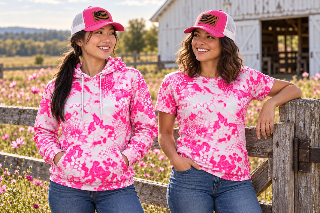 Hi Vis Pink/ White Camo Shirt